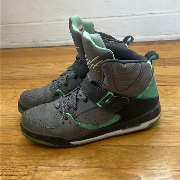 Jordan | Shoes | Jordan Gray And Green Hightop Sneakers With  display picture 1